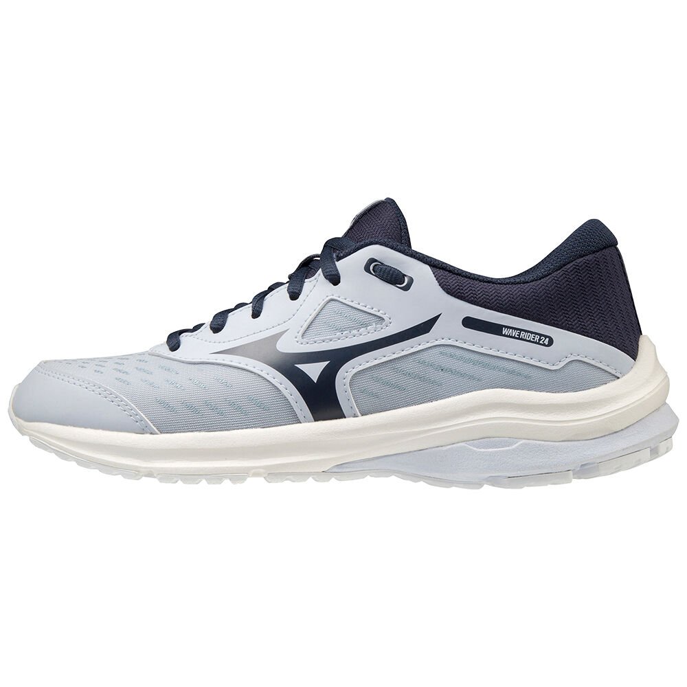 Damske Bezecke Topanky Mizuno Wave Rider 24 Indigo/Biele Vypredaj LRDM29583